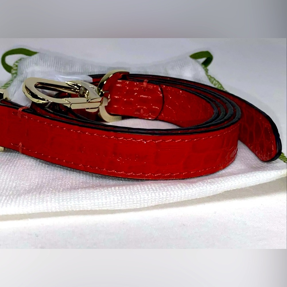 Longchamp FAUX RED CROCODILE LEATHER BAG STRAP 40.5” x 0.75” NWOT